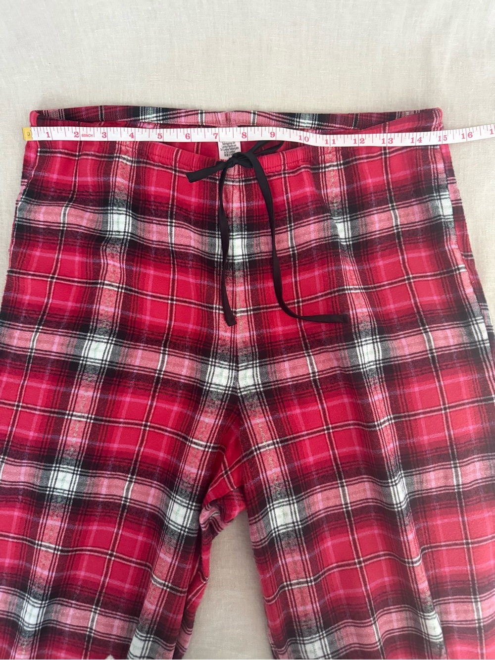 Victoria's Secret Red Black Plaid Pajama Set | Subtle Silver Shimmer Thread - Picture 9 of 14